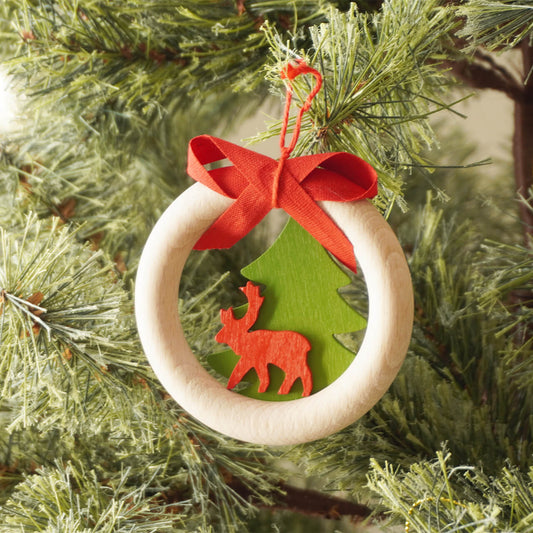 トナカイとツリーのリース型オーナメント~Pororengas~-2