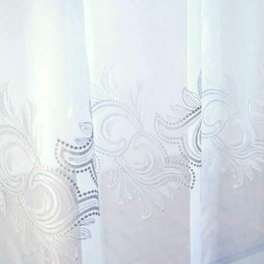 トルコ刺繡レースカーテン マーフィー(ホワイト)-2