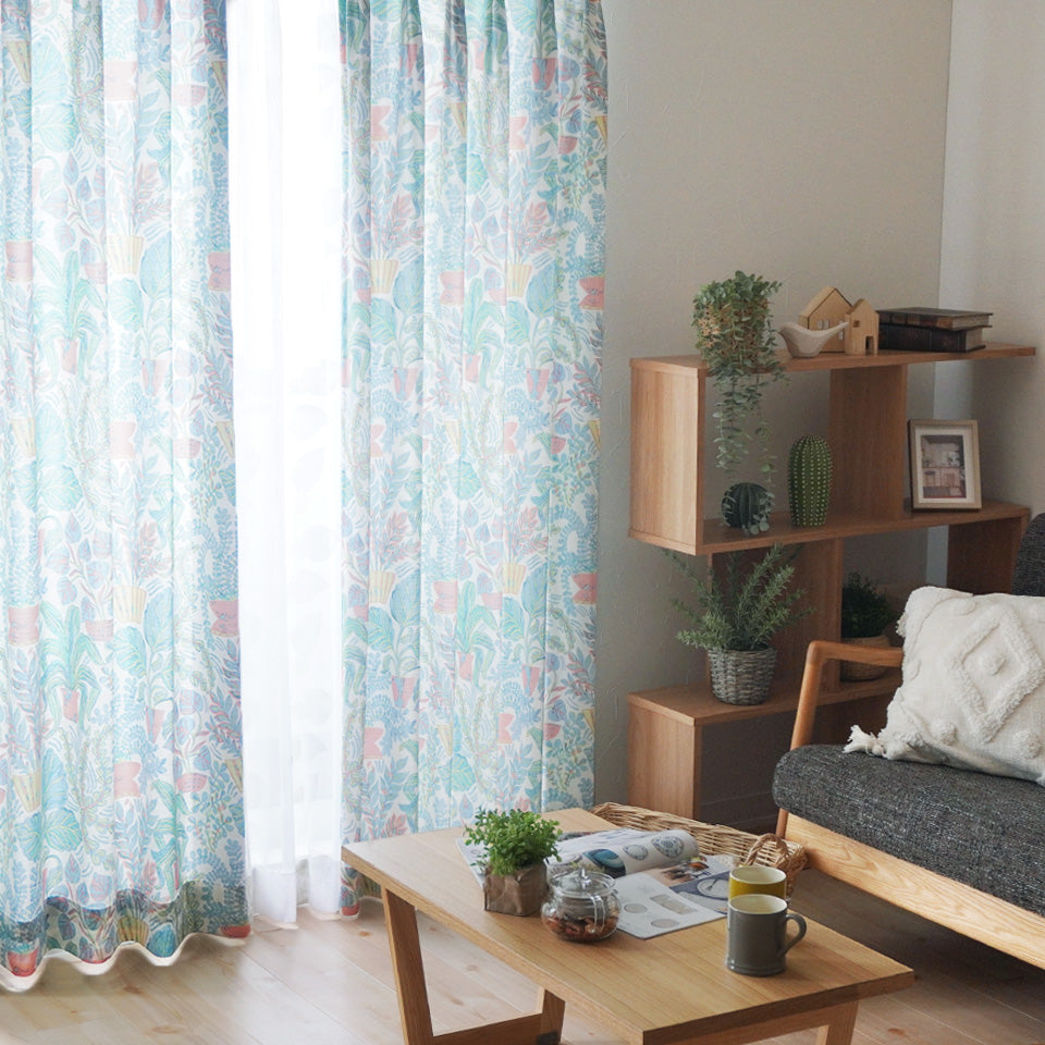 パラティシ 北欧 オーダーカーテン(ブルー)-3