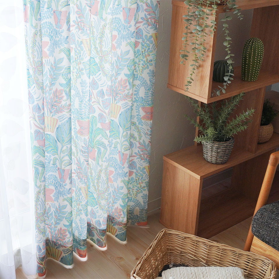 パラティシ 北欧 オーダーカーテン(ブルー)-4