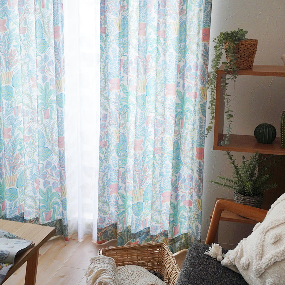 パラティシ 北欧 オーダーカーテン(ブルー)-8