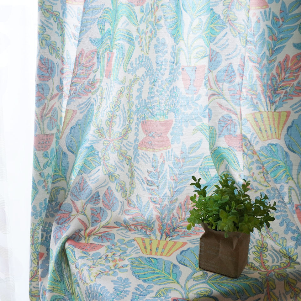 パラティシ 北欧 オーダーカーテン(ブルー)-6