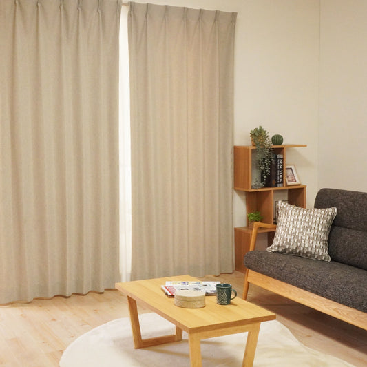 天然素材ライクなナチュラルカーテン ベージュ 人気のグレージュカラー