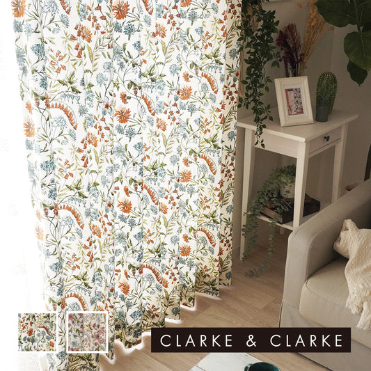 【無料生地サンプル】オーダードレープカーテン フィール CLARKE&CLARKE (グリーン)-1