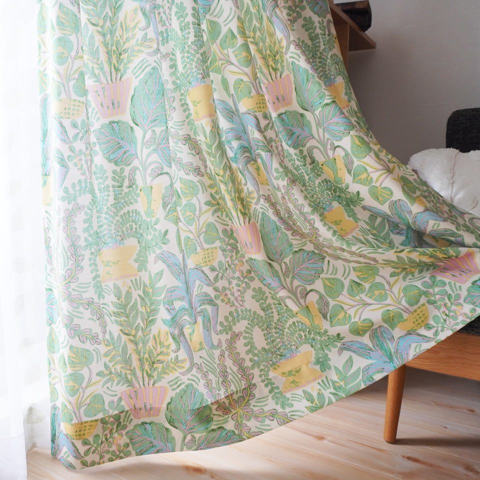 パラティシ 北欧 オーダーカーテン(グリーン)-1