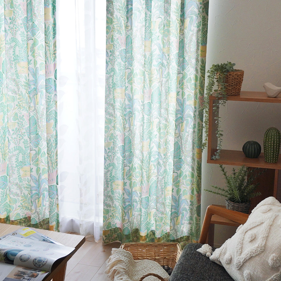 パラティシ 北欧 オーダーカーテン(グリーン)-7