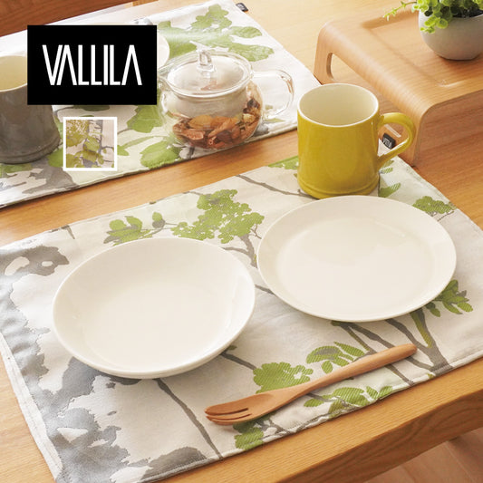 カーテン生地SDGsランチョンマット |VALLILA オリジナルランチョンマット|LSJQポルカ(グリーン)|使用例1