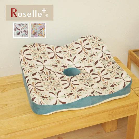 ふんわりもっちり 北欧花柄デザイン 姿勢サポートクッション|Rティックル ヘルスケアクッション|グリーン