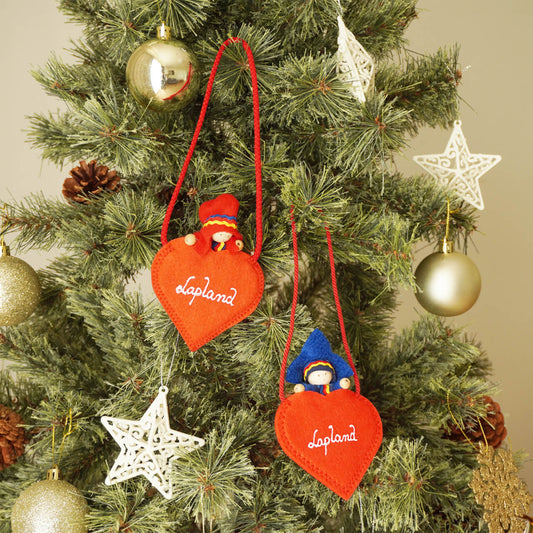 フィンランド直輸入 ハートのブランコに乗った妖精のオーナメント|~Sydan lapin~-1