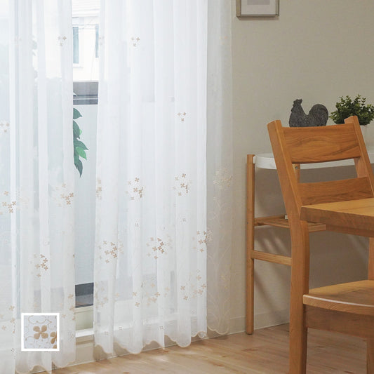 花柄刺繍ボイルレース