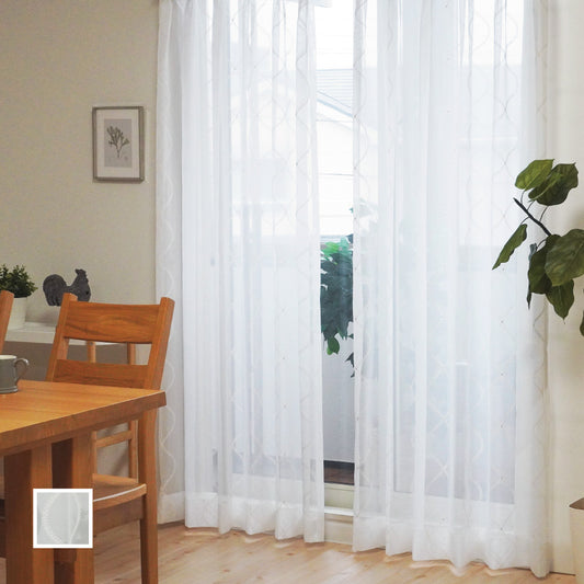 シンプルでモダンな高級感ある刺繍ボイル