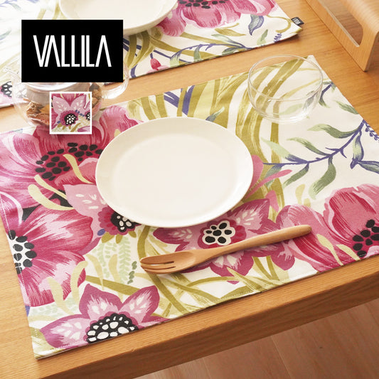 カーテン生地SDGsランチョンマット |VALLILA オリジナルランチョンマット|ヘッレーリ(ローズ)-1