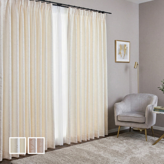 ジャガード上品なシンプルモダンデザインカーテン グレーの綺麗目エレガンスインテリア