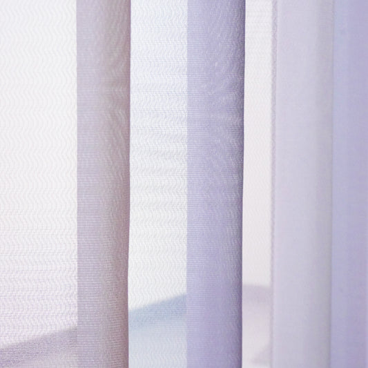 水彩タッチの縦に流れる紫のグラデーションレース 透け感のある採光生地