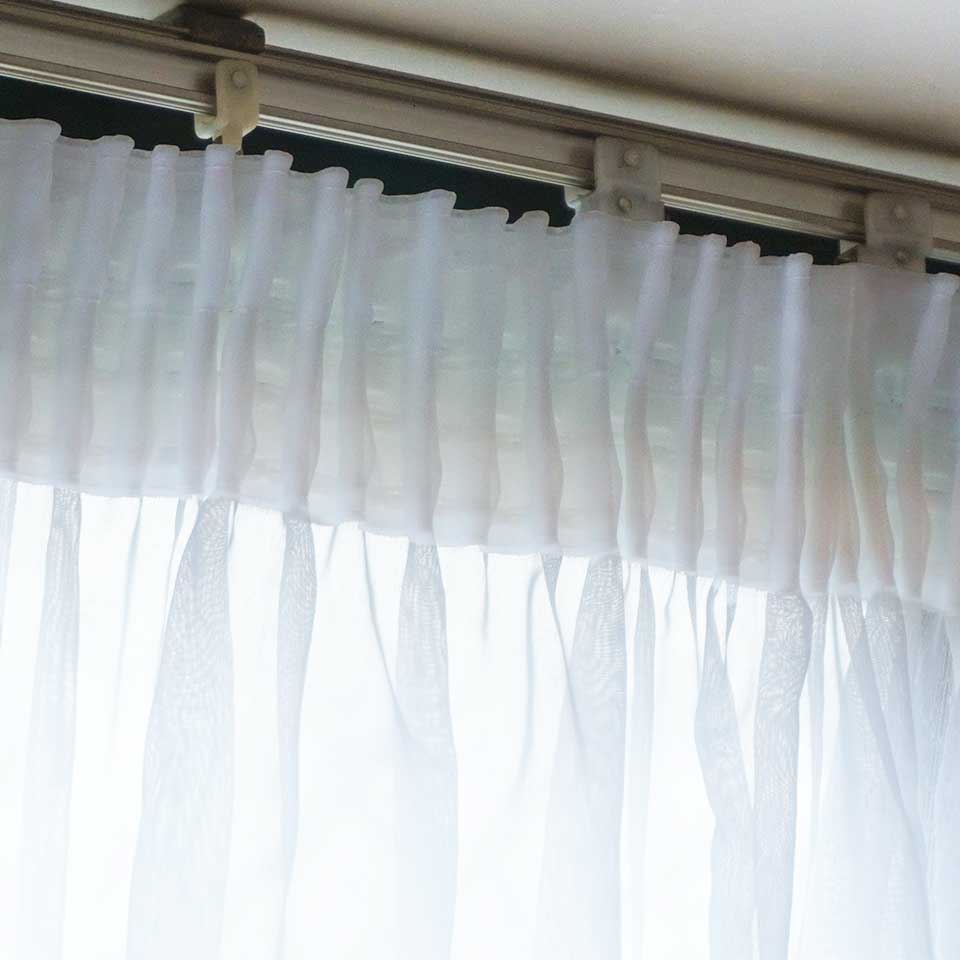 出窓用アーチ型レースカーテン スパンボイル3