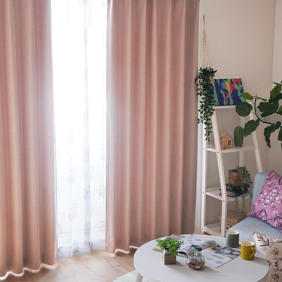 4P既製｜遮光カーテンとカラフルな花柄ミラーレースの1窓セット｜オンニ