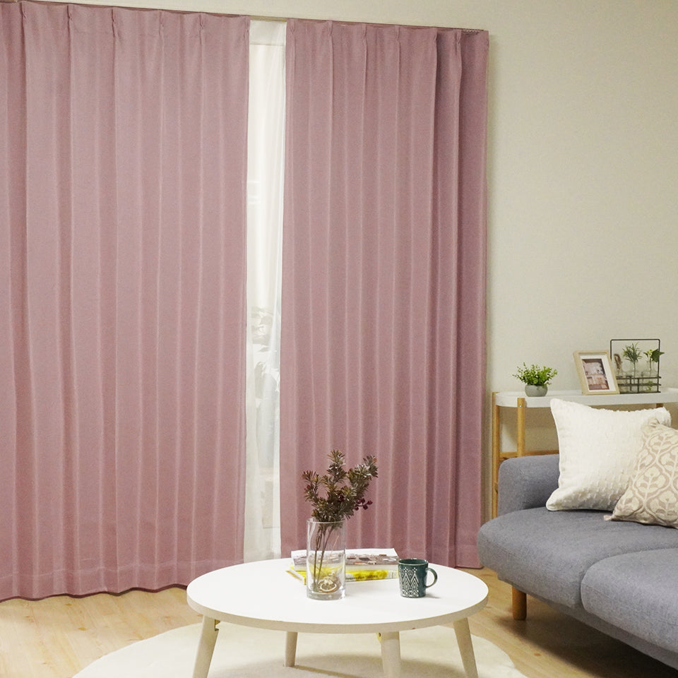 4P既製｜22サイズ 遮光・保温・高機能4枚セット（ドレープ＋ミラーレース）｜4Pカーテン デリス｜ローズ