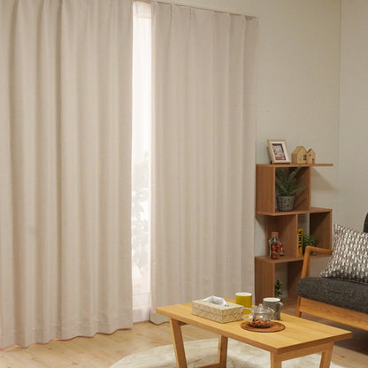 4P既製｜22サイズ 遮光1級・遮熱・高機能4枚セット（ドレープ＋ミラーレース）｜4Pカーテン レイトン｜ライトベージュ-01