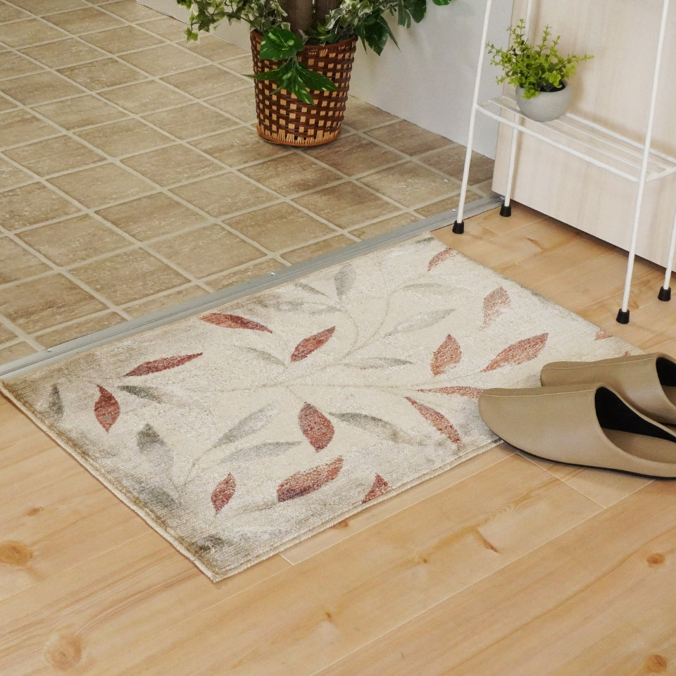 ヴィンテージ調 ベルギー直輸入 レトロナチュラルなリーフ柄マット