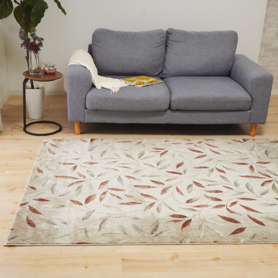 ヴィンテージ調 ベルギー直輸入 レトロナチュラルなリーフ柄マット