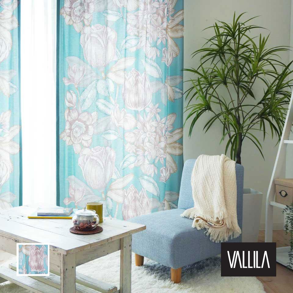 ブルー系カーテン