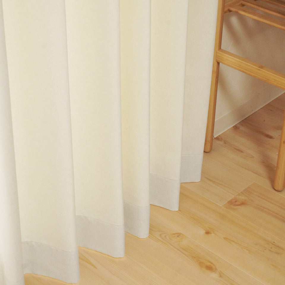 天然素材ライクなナチュラルカーテン クリーム色 形状安定加工で綺麗なヒダ