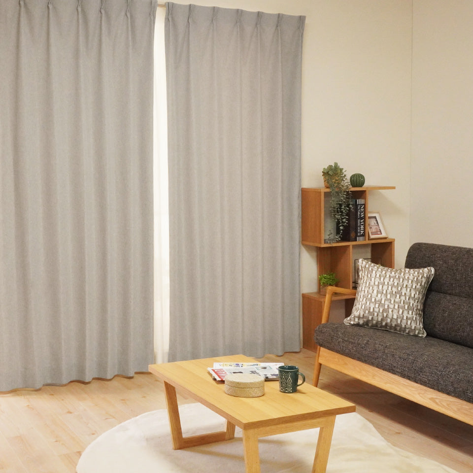 天然素材ライクなナチュラルカーテン ベライトグレー 合わせやすいグレーカラー