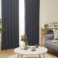 ラメ入りストライプ模様モダンカーテン ネイビー アクセントにぴったりのダークネイビー