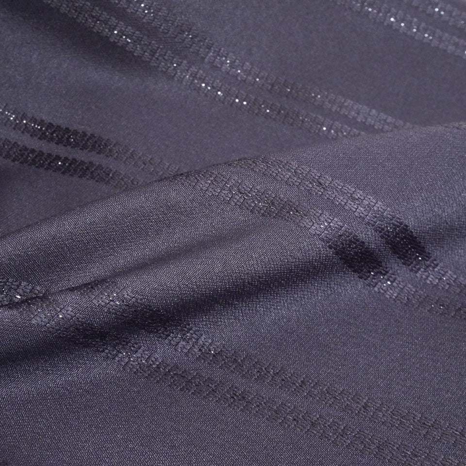 ラメ入りストライプ模様モダンカーテン ネイビー 遮光カーテン