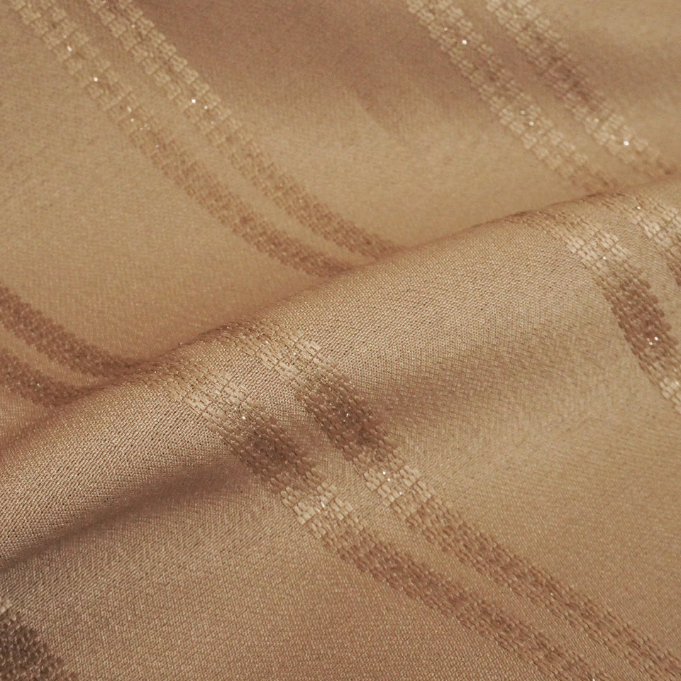 ラメ入りストライプ模様モダンカーテン ブラウン 遮光カーテン