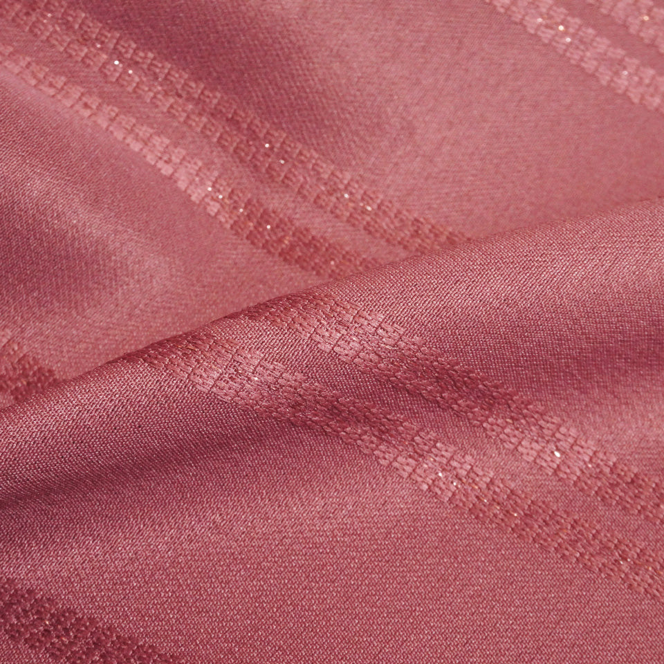 ラメ入りストライプ模様モダンカーテン ワイン 遮光カーテン