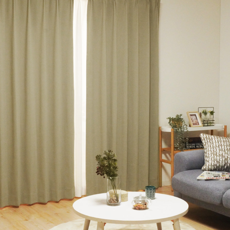 遮光1級無地プレーンカーテン ベージュ 茶色の落ち着いたカーテン