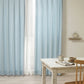防炎6色 介護・福祉施設にもOK パステルカラーカーテン ライトブルー カジュアルダイニング