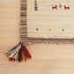 天然素材で温かみを感じるインド製手織りギャッベ｜インドギャッベGB-002  座布団サイズ　フリンジ部分
