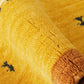天然素材で温かみを感じるインド製手織りギャッベ｜インドギャッベGB-003  座布団サイズ（イエロー）生地感