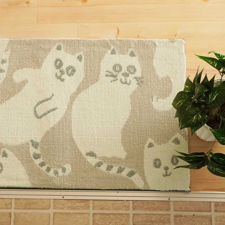 表情豊かな猫たちのユニークな玄関マット｜ランパ 玄関マット