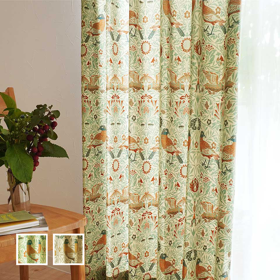 MODITE ドレープカーテン モスグリーン 242x189cm グリーン系カーテン