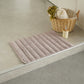 インド綿100％ 吸水性抜群でお手入れ簡単 立体感のあるナチュラルモダンなデザイン|クラフT618-1B バスマット(グレージュ）全体