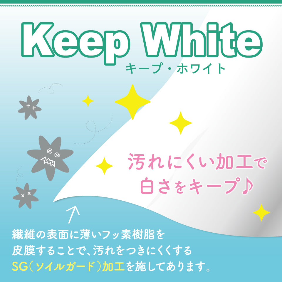 キープクリーンレースの機能：SG加工（防汚）の汚れにくさ説明