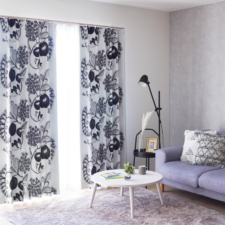 既製｜果実モチーフのグラフィカルデザイン北欧カーテン｜RLSペルシカ