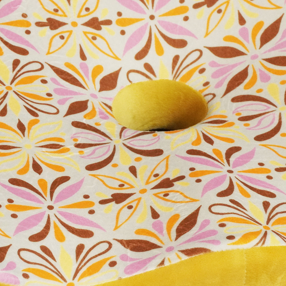 ふんわりもっちり 北欧花柄デザイン 姿勢サポートクッション｜Rティックル ヘルスケアクッション｜オレンジ