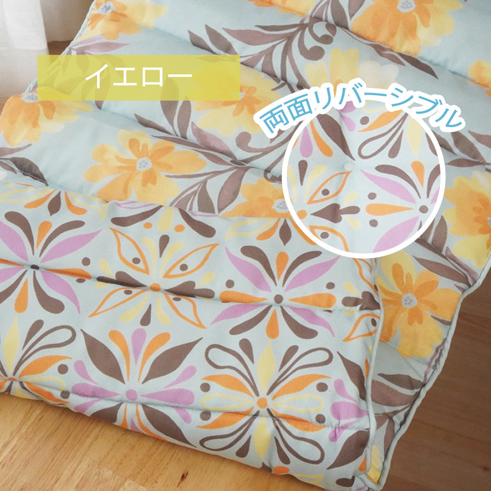 2way おしゃれな北欧花柄デザインのベンチシートクッション 両面リバーシブル