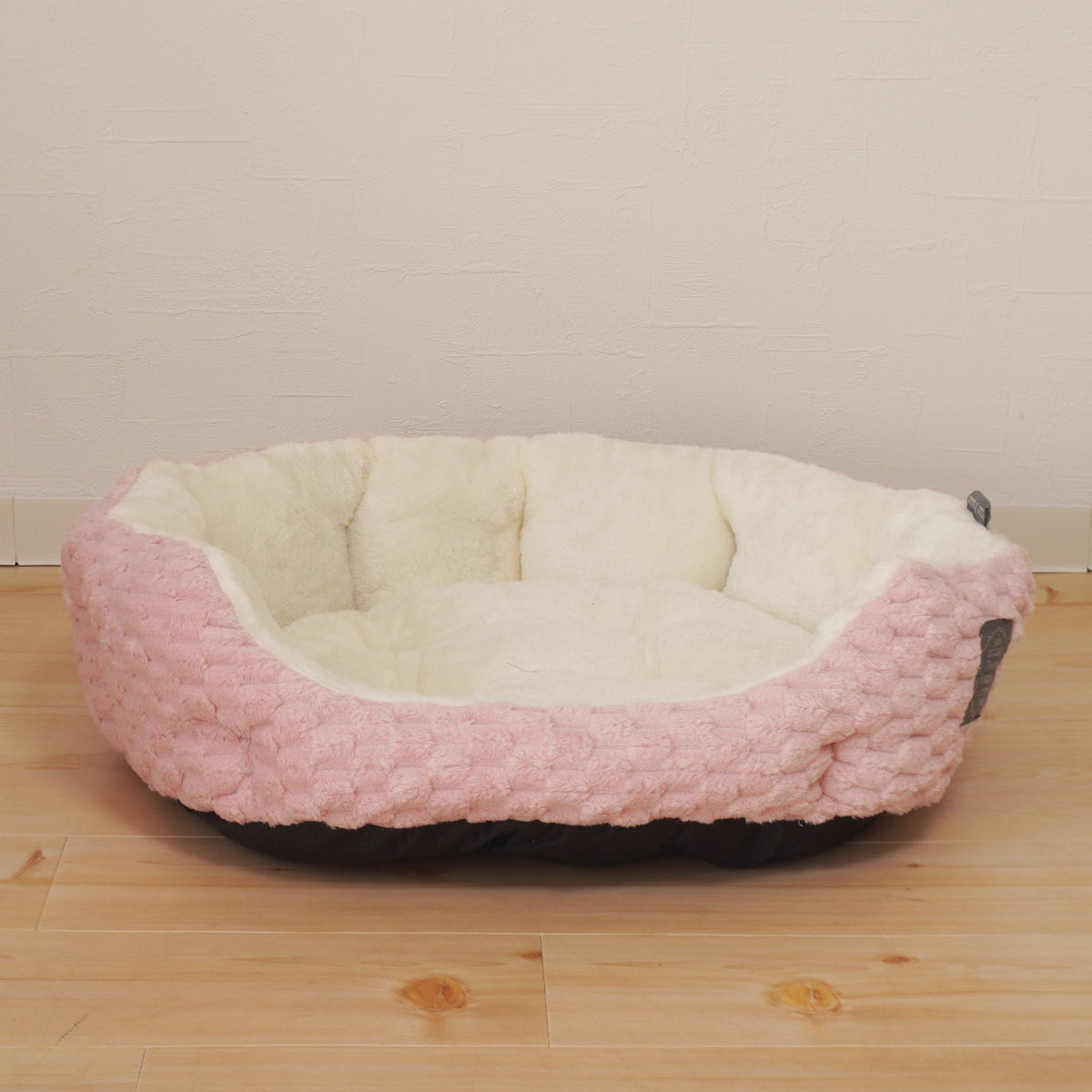 あったかふわふわファーのシェル型犬猫用ットベッド ピンク