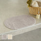 インド綿100％ 吸水性抜群でお手入れ簡単やわらかい使い心地|クラフT416-1 楕円バスマット（グレー）