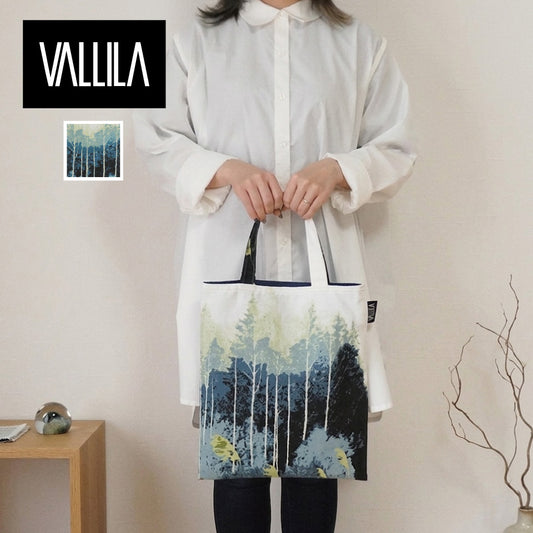 カーテン生地SDGsトートバッグ｜VALLILA オリジナルバッグ S｜ヒヤシンス（ターコイズブルー）使用例