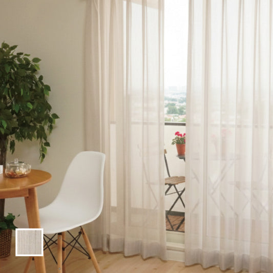 透明感のある軽やかなボイルの質感 グレージュのシックな色合い