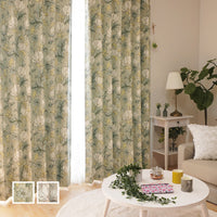 既製｜ウィリアム・モリス風 クラシカルな草花模様の遮光カーテン
