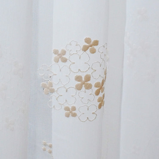 花柄刺繍ボイルレース 生地アップ