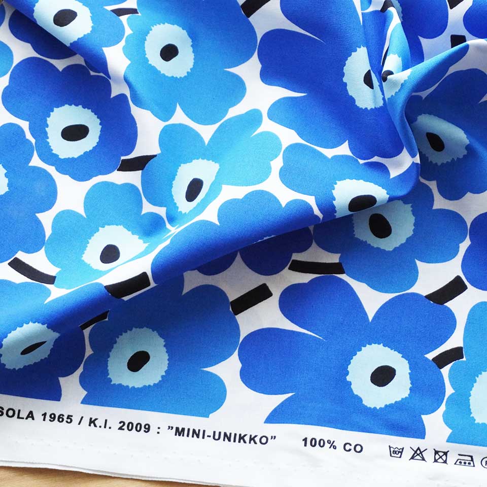 【marimekko】ミニウニッコ 生地売り《ブルー》