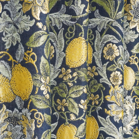 ウィリアム・モリス調 レモン・植物モチーフカーテン ジャガード織重厚カーテン